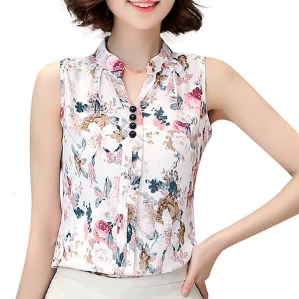 women clothes blouse women summer casual sleeveless v neck fashion women blouse shirt chiffon print blouses ladies blusas good quality, White 
women clothes blouse women summer casual sleeveless v neck fashion women blouse shirt chiffon print blouses ladies blusas good quality, White