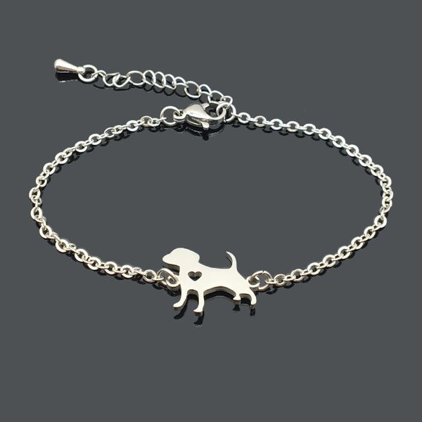 love dog stainless steel charm bracelet two side polished stainless steel dog pet pendant chain gift bracelet, Golden;silver
love dog stainless steel charm bracelet two side polished stainless steel dog pet pendant chain gift bracelet, Golden;silver