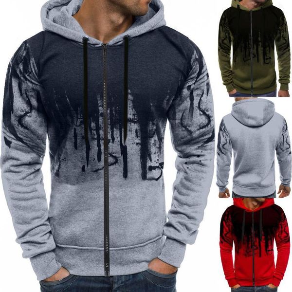 casual men autumn long sleeve splash-ink drawstring zipper hoodie sports coat, Black
casual men autumn long sleeve splash-ink drawstring zipper hoodie sports coat, Black
