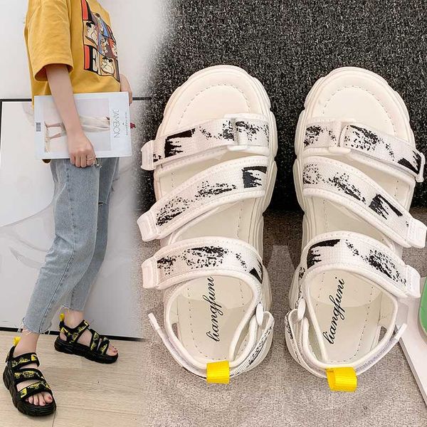 2020 summer new daddy sports sandals female tide shoes student muffin thick bottom beach shoes z769, Black
2020 summer new daddy sports sandals female tide shoes student muffin thick bottom beach shoes z769, Black
