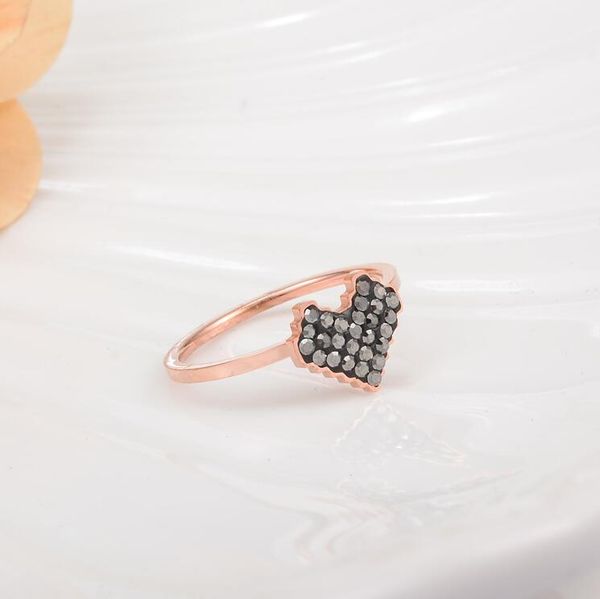 316 stainless steel love heart of black crystals ring for woman titanium steel korean style women imitation diamond ring in rose gold, Silver
316 stainless steel love heart of black crystals ring for woman titanium steel korean style women imitation diamond ring in rose gold, Silver