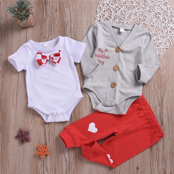autumn kids clothes set boy short-sleeved bow jumpsuits+long-sleeved letter romper+love-hearted trousers 3 pieces sets jy812, White
autumn kids clothes set boy short-sleeved bow jumpsuits+long-sleeved letter romper+love-hearted trousers 3 pieces sets jy812, White