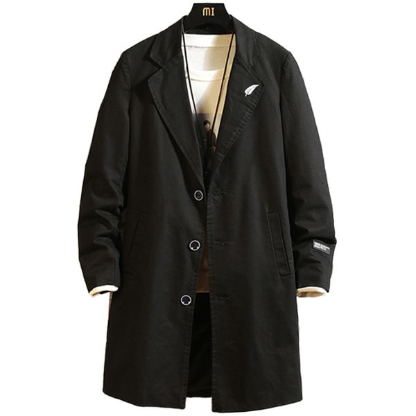 windbreaker men's new slim mid-length loose windbreaker men's casual single-breasted solid color cotton suit collar jacket, Tan;black
windbreaker men's new slim mid-length loose windbreaker men's casual single-breasted solid color cotton suit collar jacket, Tan;black