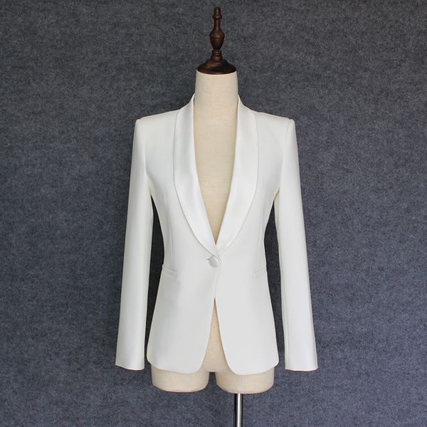 star style 2018 new stylish designer blazer women's single button shawl collar blazer jacket, White;black
star style 2018 new stylish designer blazer women's single button shawl collar blazer jacket, White;black
