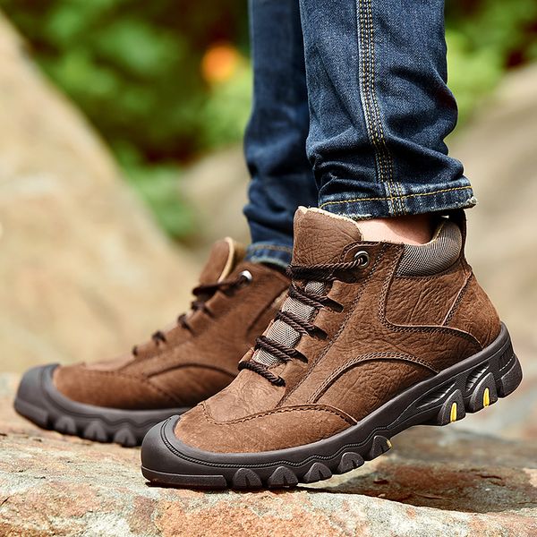 Outdoor Boots Men Plush Warm Winter Snow Boots Men Safety Work Shoes Cow Genuine Leather Men Ankle Boots, Black
Outdoor Boots Men Plush Warm Winter Snow Boots Men Safety Work Shoes Cow Genuine Leather Men Ankle Boots, Black