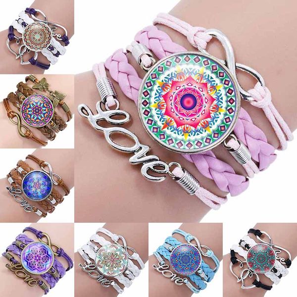 infinity mandala love bracelet multilayer wrap bracelets weave flower glass cabochon bracelet new designer jewelry women bracelets fashion, Golden;silver
infinity mandala love bracelet multilayer wrap bracelets weave flower glass cabochon bracelet new designer jewelry women bracelets fashion, Golden;silver