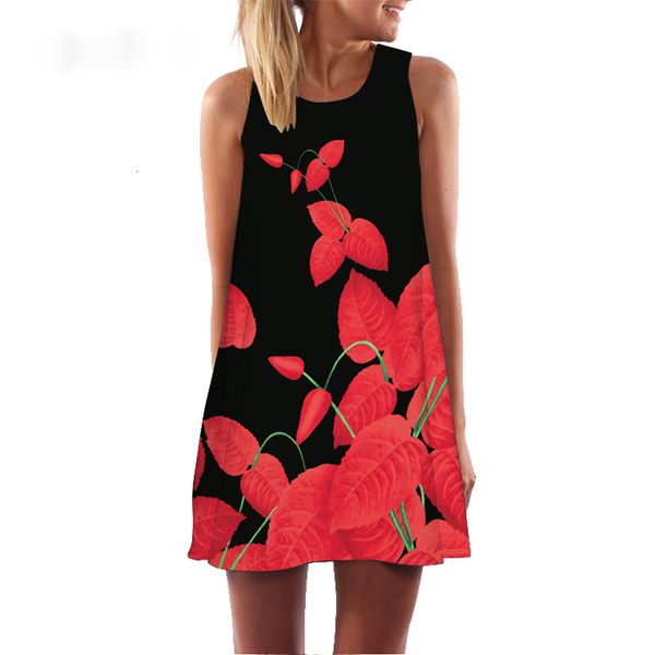 black red floral print dress women fashion sleeveless casual loose summer dress a-line party dress vestidos mujer designer clothes, Black;gray
black red floral print dress women fashion sleeveless casual loose summer dress a-line party dress vestidos mujer designer clothes, Black;gray