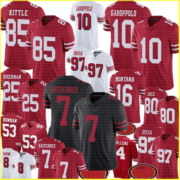 97 nick bosa 85 george kittle 7 colin kaepernick 10 jimmy garoppolo jersey san francisco 49er deion sanders richard sherman montana, Black;red
97 nick bosa 85 george kittle 7 colin kaepernick 10 jimmy garoppolo jersey san francisco 49er deion sanders richard sherman montana, Black;red