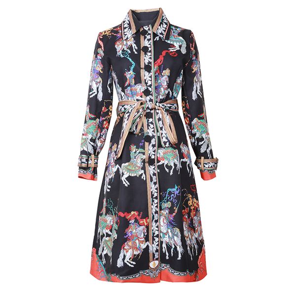 verdejuliay runway trench 2020 autumn winter new fashion vintage belt colorful flower printed black trench coat, Tan;black
verdejuliay runway trench 2020 autumn winter new fashion vintage belt colorful flower printed black trench coat, Tan;black