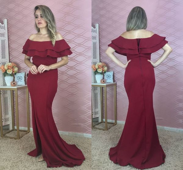 burgundy off shoulder mermaid bridesmaid dress sheath formal wedding guest gown long formal party maid of honor dresses, White;pink
burgundy off shoulder mermaid bridesmaid dress sheath formal wedding guest gown long formal party maid of honor dresses, White;pink
