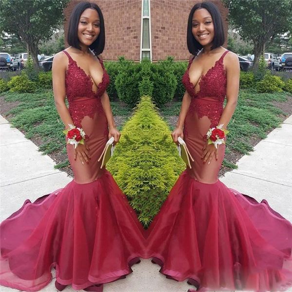 sell burgundy prom dresses see through tulle ruffles sweep train evening gowns with appliques spaghetti straps, Black
sell burgundy prom dresses see through tulle ruffles sweep train evening gowns with appliques spaghetti straps, Black