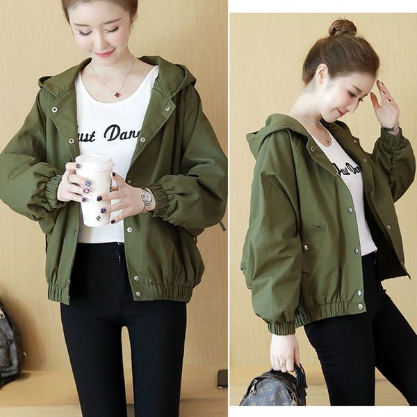 2019 spring autumn female new popular korean casual baseball uniform wild loose hooded short jacket women z9, Black;brown
2019 spring autumn female new popular korean casual baseball uniform wild loose hooded short jacket women z9, Black;brown