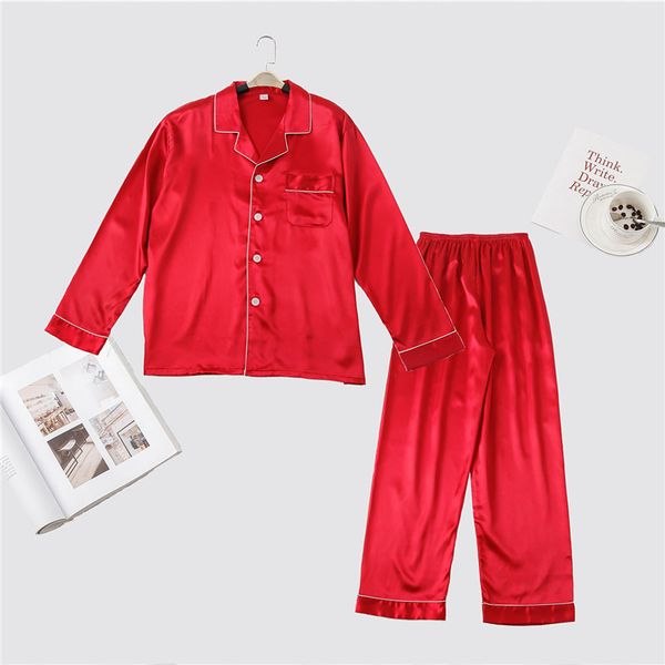 red men long sleeve pajama set spring new long sleeve sleepwear rayon casual 2 pieces nightwear solid male pyjamas pijama suit, Black;brown
red men long sleeve pajama set spring new long sleeve sleepwear rayon casual 2 pieces nightwear solid male pyjamas pijama suit, Black;brown