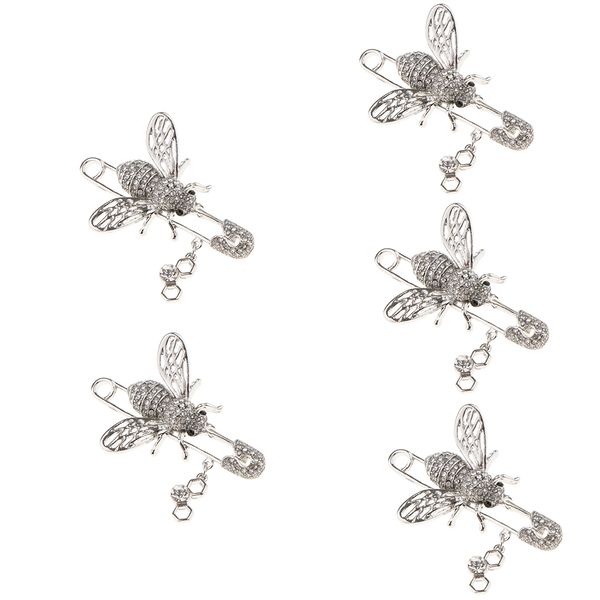 5 pieces women girls rhinestone insect bee brooch pins clothing decor silver, Gray
5 pieces women girls rhinestone insect bee brooch pins clothing decor silver, Gray