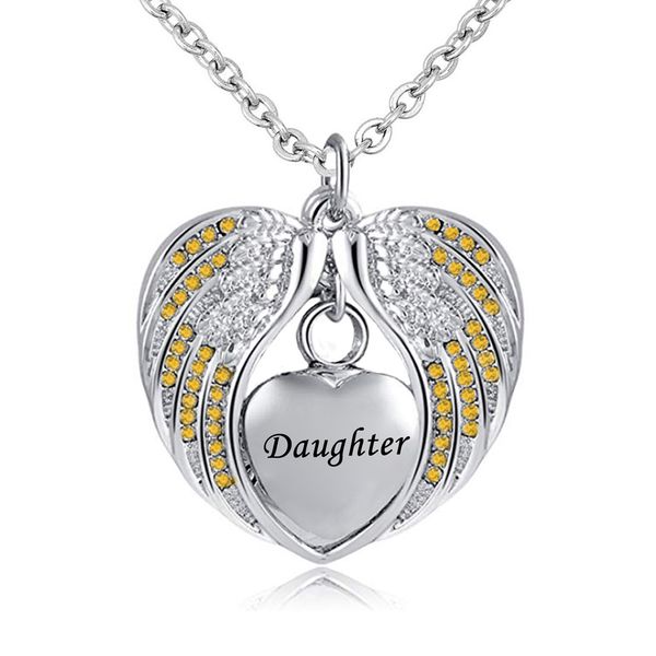 cremation jewelry with angel wing urn necklace for ashes birthstone pendant holder heart memorial keepsake for daughter, Silver
cremation jewelry with angel wing urn necklace for ashes birthstone pendant holder heart memorial keepsake for daughter, Silver