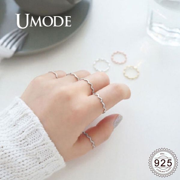 umode bend wave 925 sterling silver rings sets party fine jewelry for women simple fashion korean rings accessories ulr0725, Golden;silver
umode bend wave 925 sterling silver rings sets party fine jewelry for women simple fashion korean rings accessories ulr0725, Golden;silver