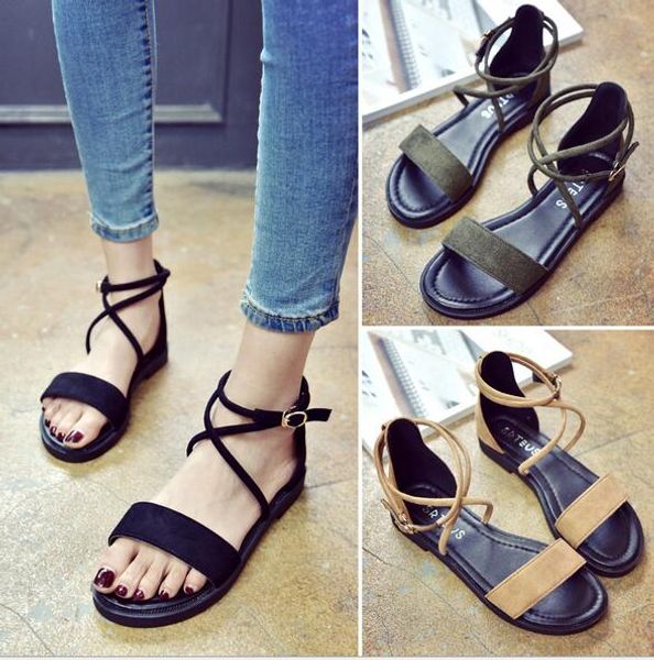 korean version of low heel sandals female summer 2019 new cross strap retro roman shoes word buckle student flat sandals, Black
korean version of low heel sandals female summer 2019 new cross strap retro roman shoes word buckle student flat sandals, Black