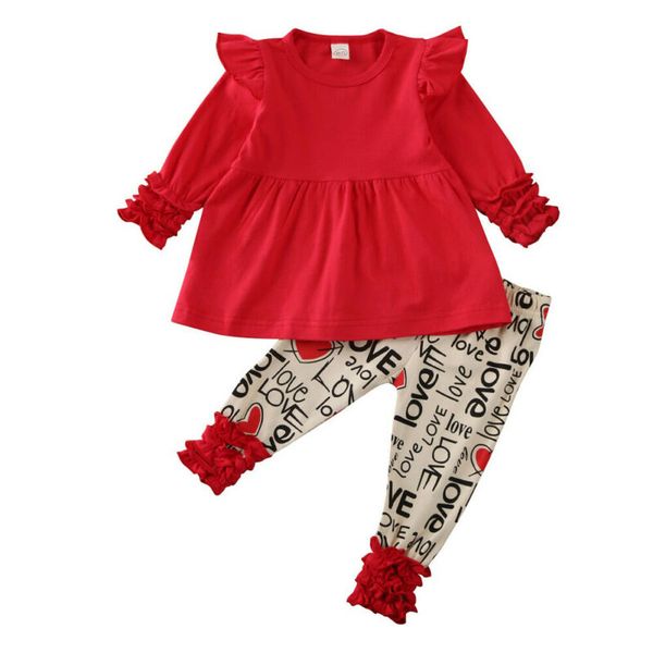 spring toddler kids baby girls valentine clothes ruffle dress pants love outfit set clothing, White
spring toddler kids baby girls valentine clothes ruffle dress pants love outfit set clothing, White