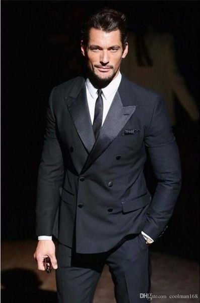 dark grey groom tuxedos double breasted men wedding tuxedos peak lapel jacket blazer fashion formal men dinner darty suit(jacket+pants+tie), Black;gray
dark grey groom tuxedos double breasted men wedding tuxedos peak lapel jacket blazer fashion formal men dinner darty suit(jacket+pants+tie), Black;gray