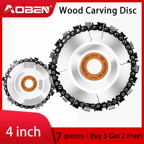 aoben wood carving disc 4 inch woodworking cutting 7/22 tooth chain grinder chain saws disc for 100/115mm angle grinder tool
aoben wood carving disc 4 inch woodworking cutting 7/22 tooth chain grinder chain saws disc for 100/115mm angle grinder tool