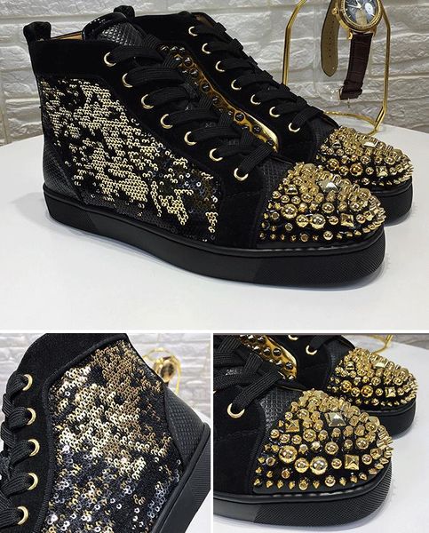 designer red bottom loafers mens womens genuine leather slip on platform casual sneakers studded spikes flats shoes wedding party shoes s01, Black
designer red bottom loafers mens womens genuine leather slip on platform casual sneakers studded spikes flats shoes wedding party shoes s01, Black