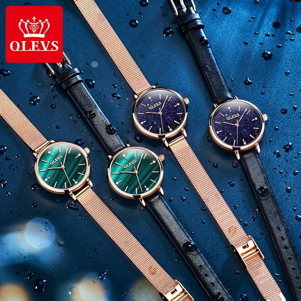 olevs women's casual milanese steel / leather japan quartz movement wristwatches water resistant starry sky analogue watch charm gift, Slivery;brown
olevs women's casual milanese steel / leather japan quartz movement wristwatches water resistant starry sky analogue watch charm gift, Slivery;brown