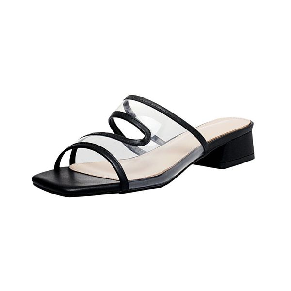 new slippers ladies transparent pvc summer slides shoes med heel flip flops female beach slipper, Black
new slippers ladies transparent pvc summer slides shoes med heel flip flops female beach slipper, Black