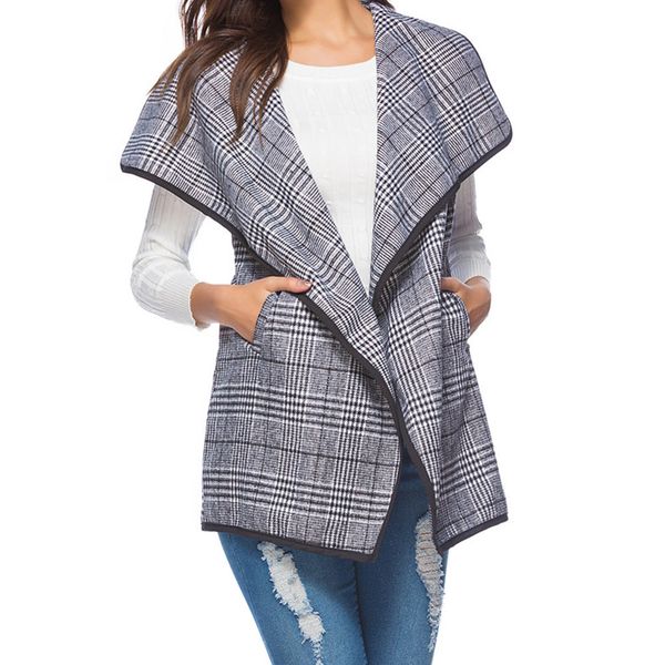 jaycosin women's vest coat autumn winner pocket lattice sleeveless vests jackets female plaid casual loose coats vest turn-down, Black;white
jaycosin women's vest coat autumn winner pocket lattice sleeveless vests jackets female plaid casual loose coats vest turn-down, Black;white
