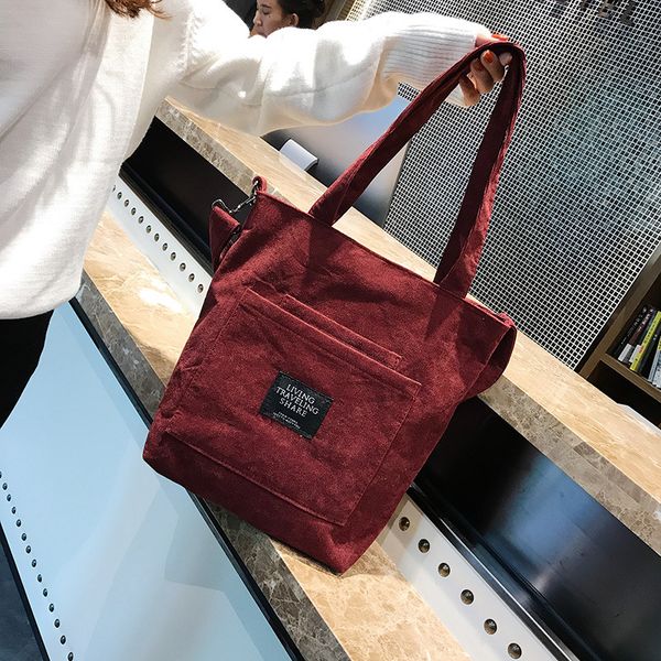 women corduroy canvas tote ladies casual shoulder bag foldable shopping bags beach bag cotton cloth female handbag
women corduroy canvas tote ladies casual shoulder bag foldable shopping bags beach bag cotton cloth female handbag