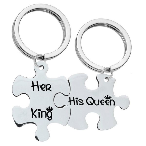 her king his queen keychain king and queen couple key chain puzzle couple key ring lover wedding anniversary gifts, Slivery;golden
her king his queen keychain king and queen couple key chain puzzle couple key ring lover wedding anniversary gifts, Slivery;golden