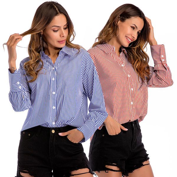 women striated shirt long sleeve blouses turn down collar office shirt casual blend cotton loose lapel neck 2 colors, White
women striated shirt long sleeve blouses turn down collar office shirt casual blend cotton loose lapel neck 2 colors, White