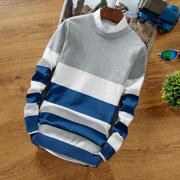 fall 2018 men's wear striped sweater teenagers cultivate one's morality new thin sweater, White;black
fall 2018 men's wear striped sweater teenagers cultivate one's morality new thin sweater, White;black