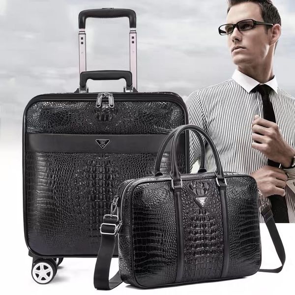 men business 2pcs/set pu rolling luggage with handbag 16/20/24 inch boarding travel suitcase on wheel luxury valise
men business 2pcs/set pu rolling luggage with handbag 16/20/24 inch boarding travel suitcase on wheel luxury valise