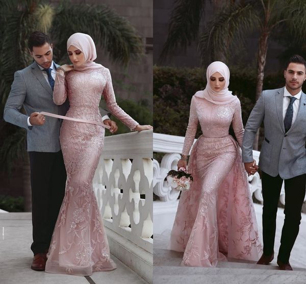 dubai said mhamad pink mermaid long prom dresses 2019 muslim high neck long sleeves lace appliqued beaded evening party gowns, Black
dubai said mhamad pink mermaid long prom dresses 2019 muslim high neck long sleeves lace appliqued beaded evening party gowns, Black