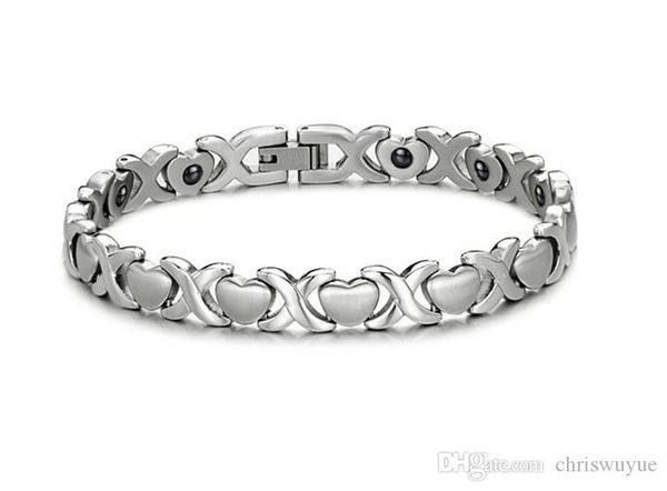 fashion stainless steel link chain heart shape bracelets women healthy magnetic energy bracelet, Black
fashion stainless steel link chain heart shape bracelets women healthy magnetic energy bracelet, Black