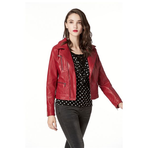 faux leather coat spring and autumn europe and the united states short pu leather jacket red slim lapel faux coat jd377, Black
faux leather coat spring and autumn europe and the united states short pu leather jacket red slim lapel faux coat jd377, Black