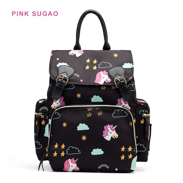 

Pink sugao women backpack designer large new fashion mummy tote bag multi-function mother bag new styles outdoor backpacks hot sales bag