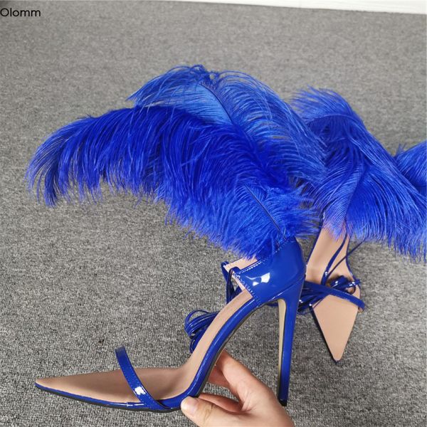rontic women catwalk feather sandals stiletto high heels sandals pointed toe gorgeous blue party shoes women us plus size 5-15, Black
rontic women catwalk feather sandals stiletto high heels sandals pointed toe gorgeous blue party shoes women us plus size 5-15, Black