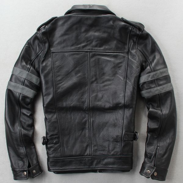 vintage genuine men men's streetwear motor jacket real cow leather jackets brown 2228 yy558, Black
vintage genuine men men's streetwear motor jacket real cow leather jackets brown 2228 yy558, Black