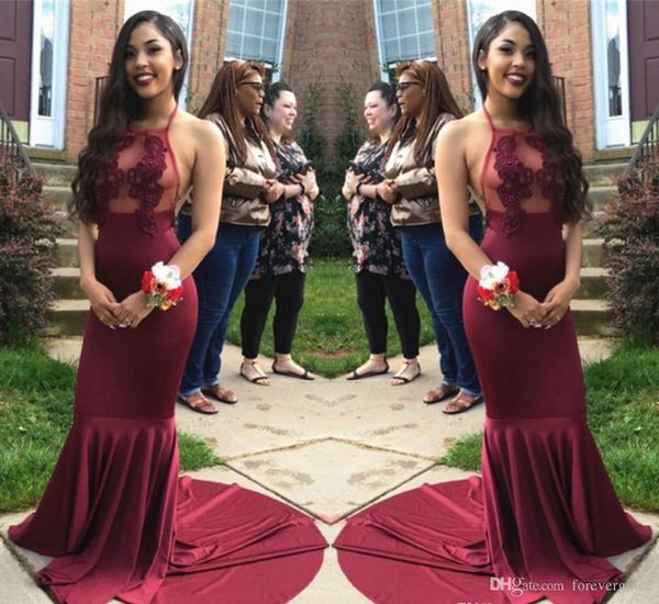 2019 burgundy halter evening dress with applique long formal holiday wear prom party gown custom made plus size, Black;red
2019 burgundy halter evening dress with applique long formal holiday wear prom party gown custom made plus size, Black;red