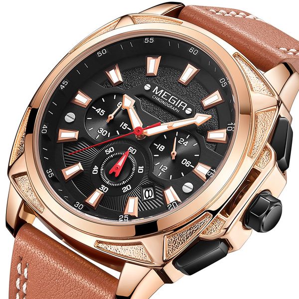 megir mens watches chronograph gold men watch quatz sport watch men male clock man waterproof wristwatch, Slivery;brown
megir mens watches chronograph gold men watch quatz sport watch men male clock man waterproof wristwatch, Slivery;brown