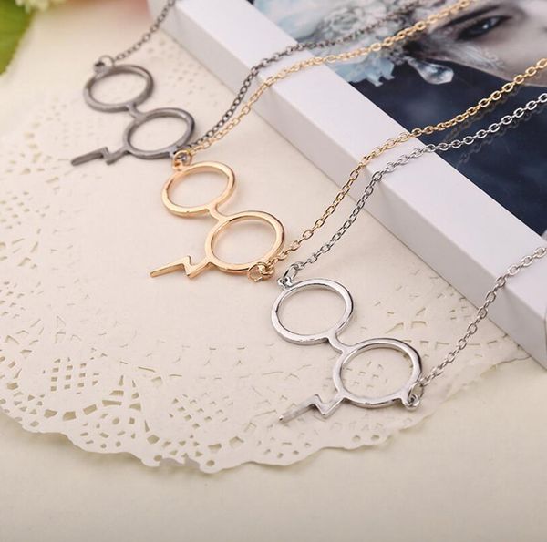 black gold silver plated harry glasses necklaces magic glasses necklace for potter fans boy girl fashion punk jewelry necklace
black gold silver plated harry glasses necklaces magic glasses necklace for potter fans boy girl fashion punk jewelry necklace