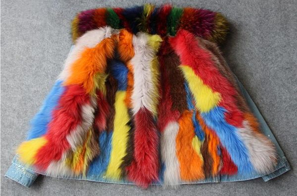 2019 multicolour raccoon fur trim cold resistant female snow parkas maomaokong multicolour fox fur lining light blue demin mini jackets, Black
2019 multicolour raccoon fur trim cold resistant female snow parkas maomaokong multicolour fox fur lining light blue demin mini jackets, Black