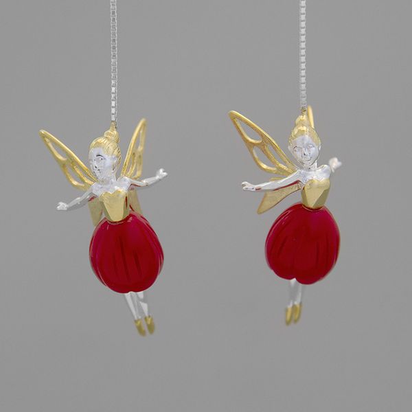 inature 925 sterling silver red coral flower fairy long drop earrings for women fashion jewelry gift
inature 925 sterling silver red coral flower fairy long drop earrings for women fashion jewelry gift