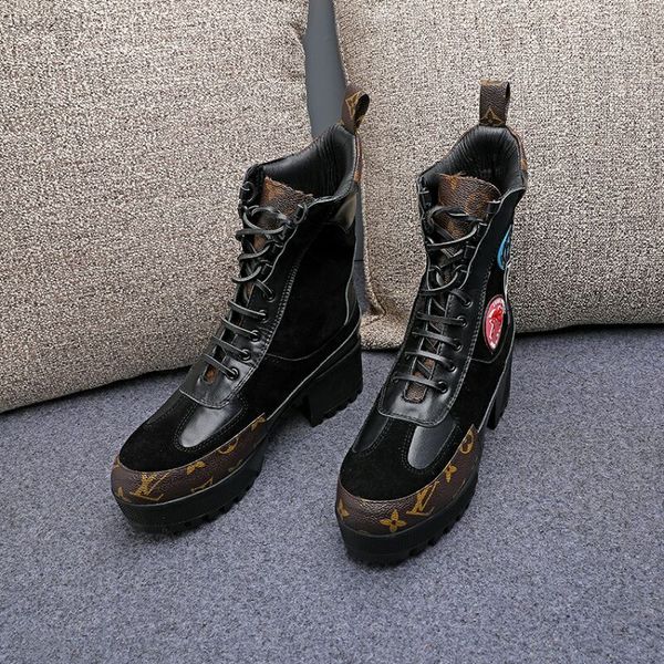 european station winter new short boots custom lace-up high heel martin boots leisure authentic retro thick bottom motorcycle boot women, Black
european station winter new short boots custom lace-up high heel martin boots leisure authentic retro thick bottom motorcycle boot women, Black