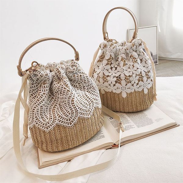 summer straw bag 2019 new bucket bag woven female korean version of the lace shoulder slung portable beach bags bolsos mujer
summer straw bag 2019 new bucket bag woven female korean version of the lace shoulder slung portable beach bags bolsos mujer