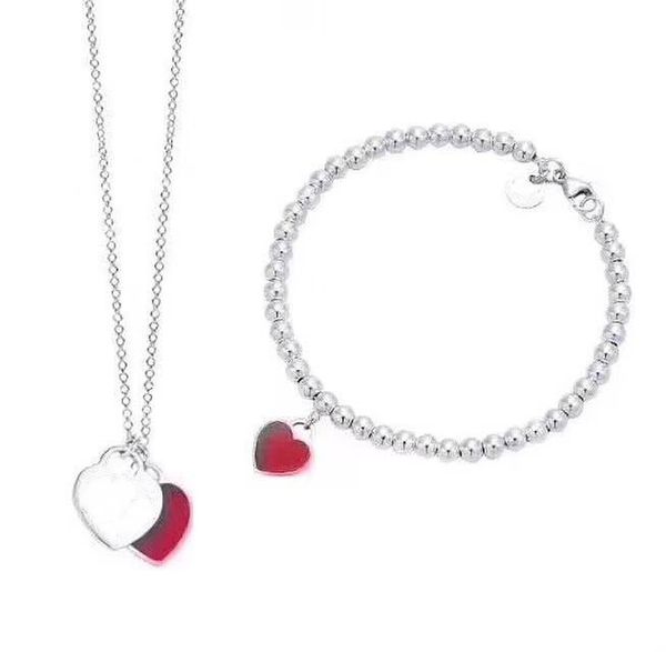 2019 women silver thin beads red silver heart plate stainless steel pendant necklaces and bracelet suit with box and dastbag
2019 women silver thin beads red silver heart plate stainless steel pendant necklaces and bracelet suit with box and dastbag