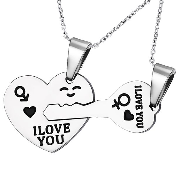 stainless steel "i love you" key to my heart lovers couple pendant necklace valentine's jewelry, Silver
stainless steel "i love you" key to my heart lovers couple pendant necklace valentine's jewelry, Silver