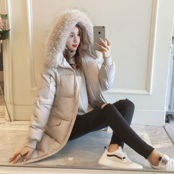 2019 winter down cotton padded jacket female winter bread jacket cotton korean version of chic long knee bf coat, Black
2019 winter down cotton padded jacket female winter bread jacket cotton korean version of chic long knee bf coat, Black