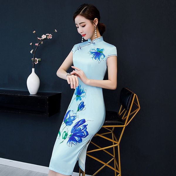 skyblue print flower cheongsam elegant women' s handmade button dress short sleeve knee length sexy short dress plus size -5xl, Red
skyblue print flower cheongsam elegant women' s handmade button dress short sleeve knee length sexy short dress plus size -5xl, Red